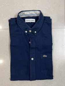 Lacoste Men's Navy Blue Button-Down Shirt