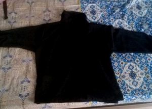 Black Ginkgo Leaf Print Long Sleeve Top