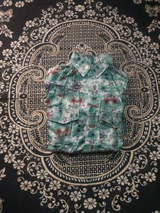 Unique Green Floral Print Shirt