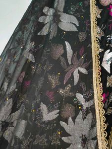 Embellished Black dress material