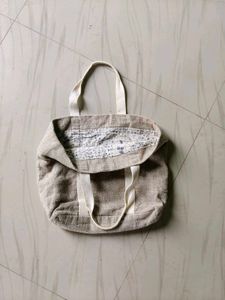 Casual Beige Canvas Tote Bag
