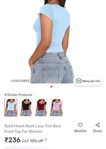 Cute Blue Ribbed Crop Top
