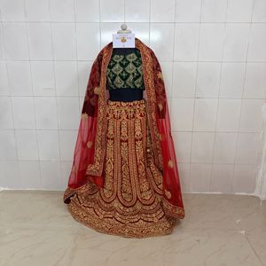 Embroidered Velvet Lehenga Choli Set