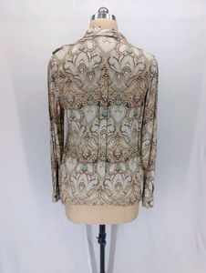 Embroidered Paisley Print Button-Up Shirt