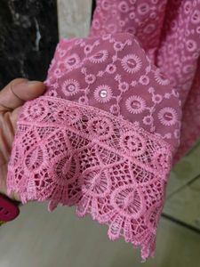 Elegant Pink Chikankari Kurta Set