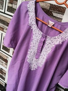 Purple Embroidered nighty