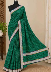 Elegant Green Floral Saree