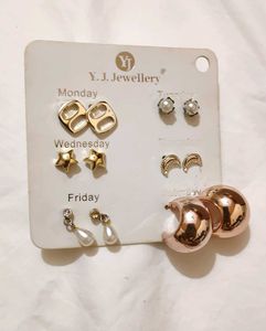 Daily Office Wear Studs and Hoop