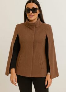 Elegant Brown Cape Coat