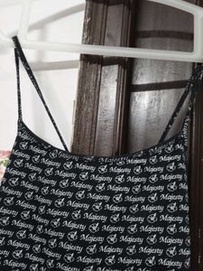 Black &amp; White All-Over Logo Top