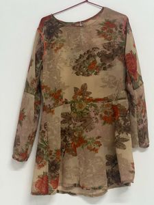 Elegant Floral Print short Kurti