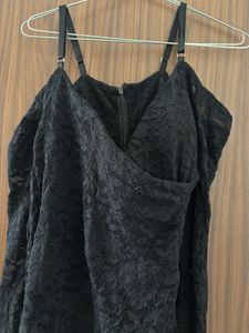Black Lace Cold Shoulder Dress