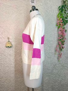 Striped V-Neck Cardigan