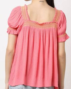 Chic Smocked Square Neck Top