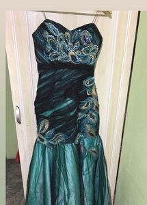 Peacock Inspired Embellished Gown