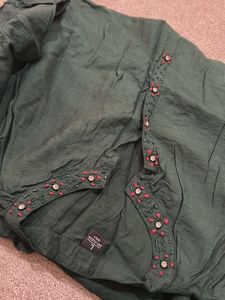 Combo of 2Elegant Green Embroidered Kurtas