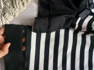 Striped Ruffle Bow Top