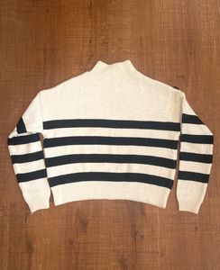 Striped High Neck Sweater