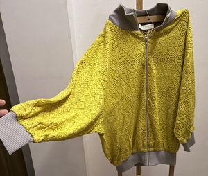 Yellow Textured Bomber Jacket