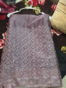 Mauve Embroidered Saree
