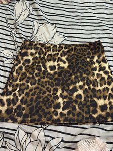 Leopard Print Mini Skirt