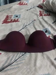 Burgundy pushup bra