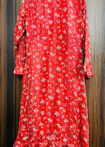 Red Floral Ruffle wrap shrug