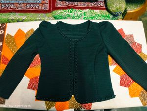 Elegant Pearl Embellished black outer like top