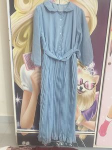 chic Blue Pleated dress