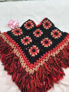Handmade Crochet Flower Poncho