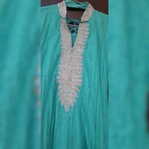 Elegant Green Embellished Ethnic Gown