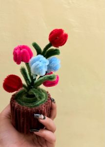 Cute Pipe Cleaner Flower Pot Decor💕