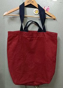 "MV" Classic Varsity Style Dual Handle Tote Bag