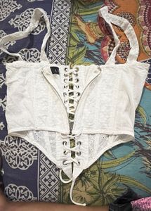 White Lace Corset Top