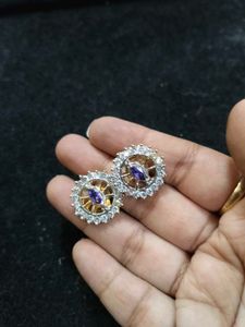 Elegant And Beautiful Gemstone AD Earring