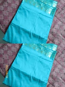 turquoise blue Banarasi silk saree
