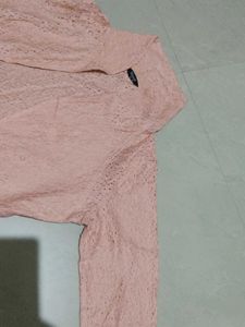 Peach Cropped Shrug