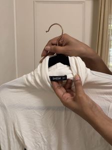 White Turtleneck Long Sleeve Top