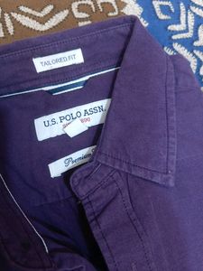 Purple Color US Polo Full Sleeves Shirt