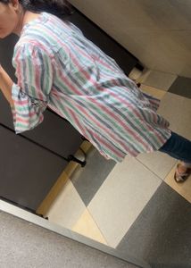 Striped V-Neck Kurta Top