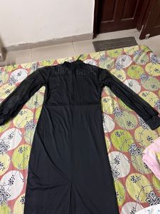 Black Maxi Dress with Sheer Sleeves