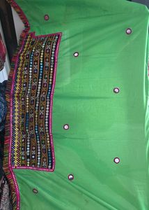 ORIGINAL GHAMTI WORK Embellished Green Dupatta