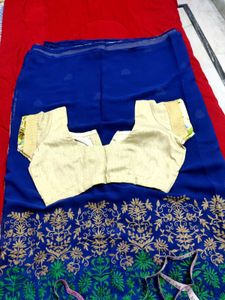 Elegant Blue &amp; Green Saree