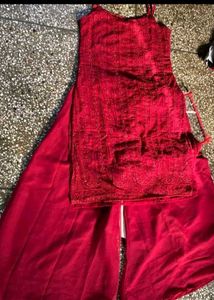 Elegant Red Embroidered Kurta Set