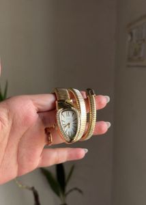 Elegant Gold Snake Bracelet Watch