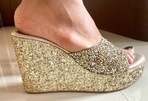 Golden Wedges Bridal For Women