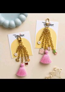 Cute Tassel Charm Keychain Set