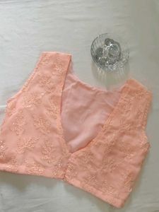 Peach Embroidered Blouse