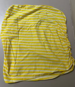 Yellow Striped Strapless Top