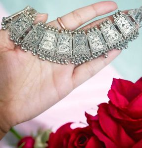 Boho Silver Choker Necklace